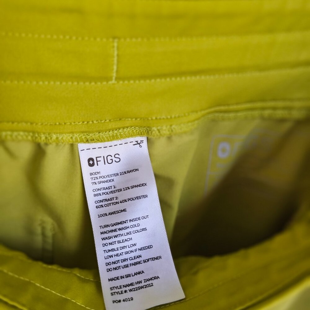 Figs Limeade Limited Edition Scrub Set Large Rafaela Top XL High Waisted Zamora - Picture 6 of 7